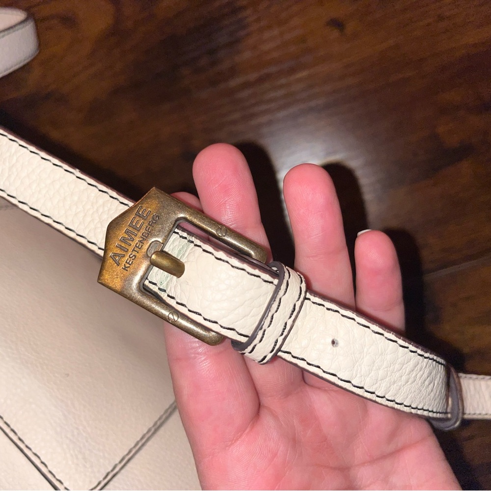 Aimee Kestenberg Cream Leather Crossbody Bag - Picture 2 of 10